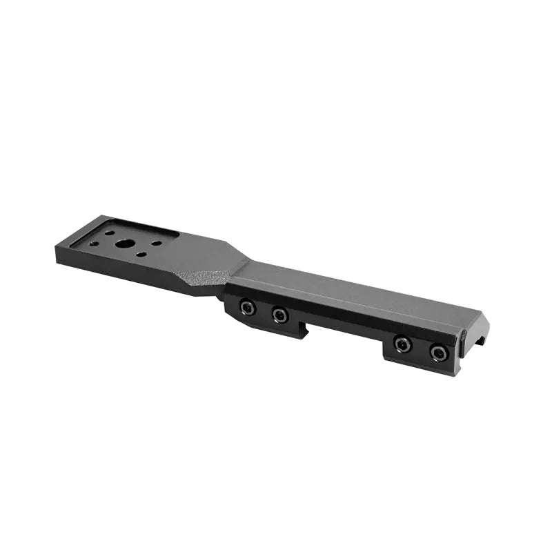 Black metal bracket on a white background