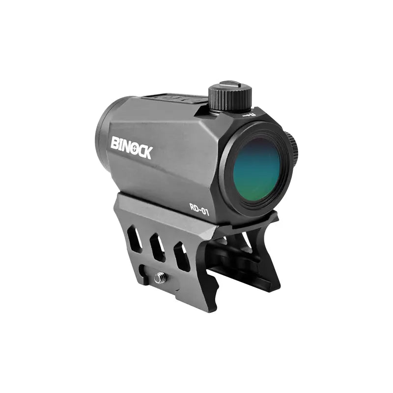 Binoculars with a red dot sights on a white background 2MOA 1X