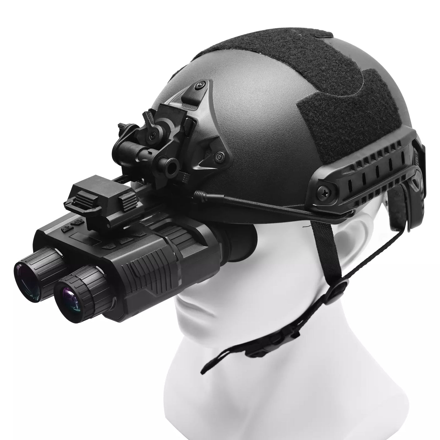 binock night vision goggles binoculars on a helmet with the white background