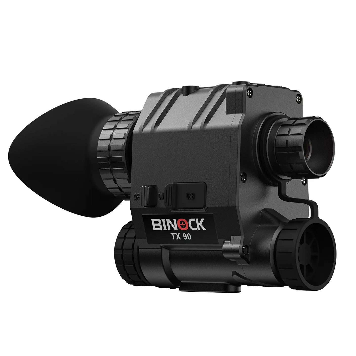 Black thermal imaging device with 'BINOCK' branding on a white background binock thermal imaging camera hunting tx90