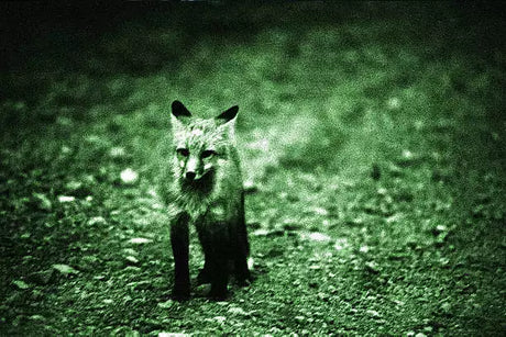 a fox of night vision , night vision goggles in hunting application cover