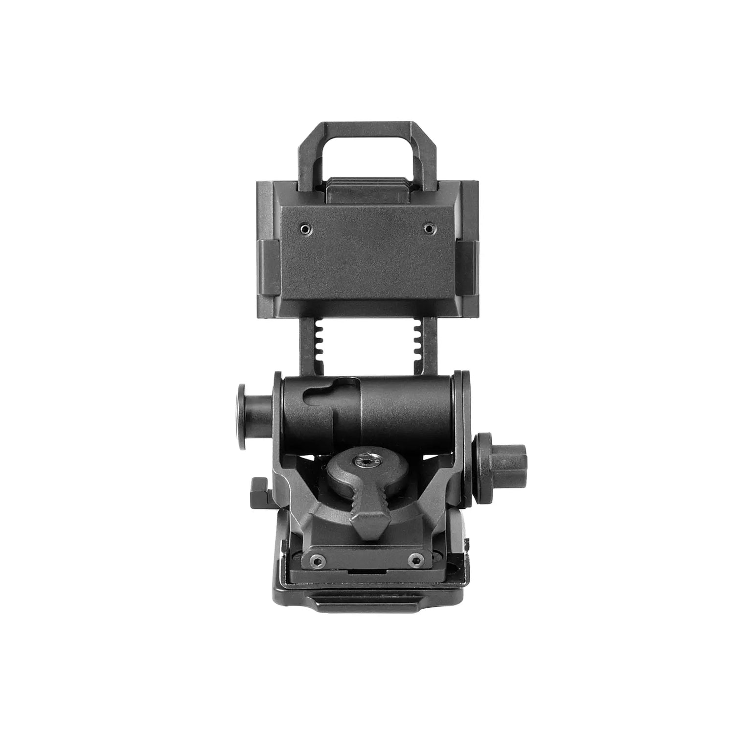 Black mechanical device on a white background binock l4g24 helmet mount for night vision goggles