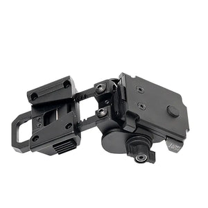 Black metal bracket or mount on a white background