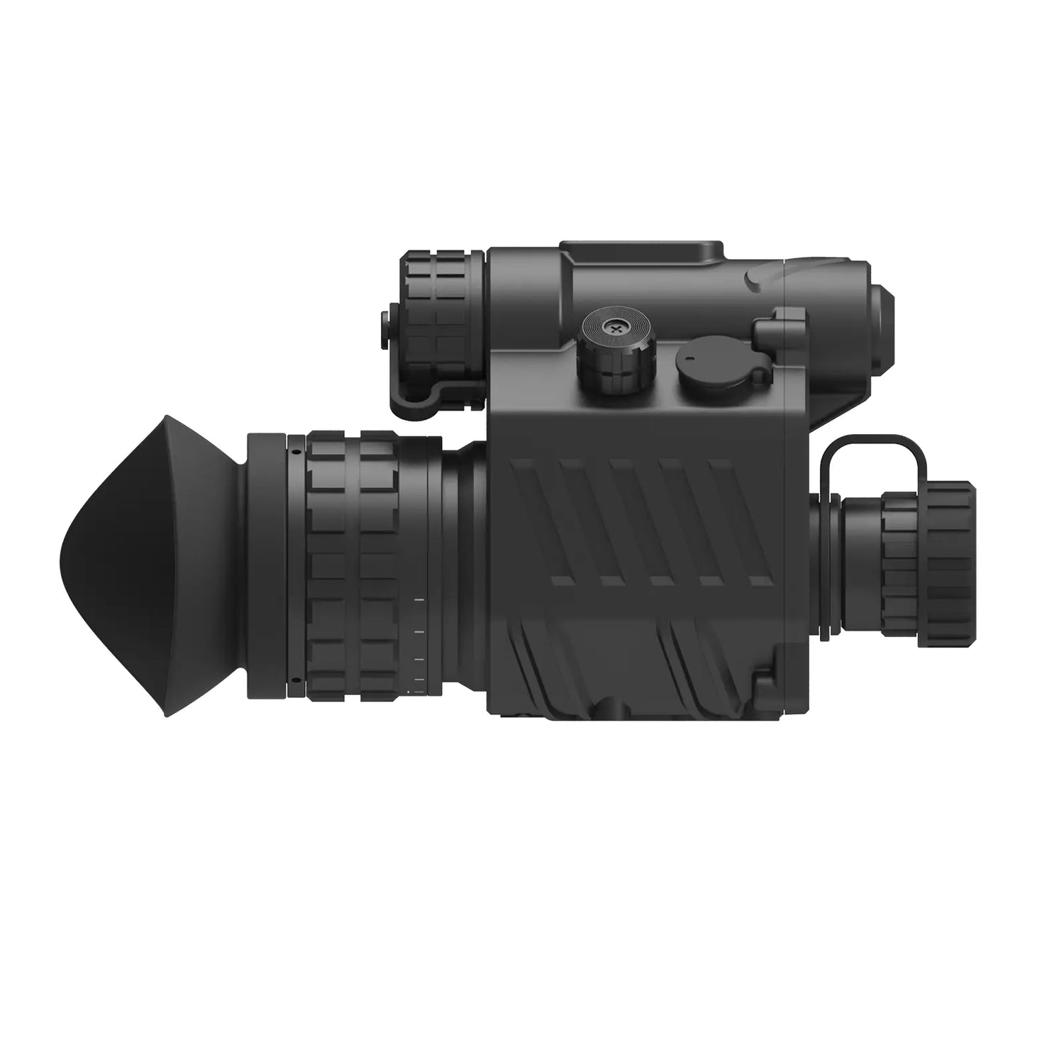 Black best rate night vision device on a white background