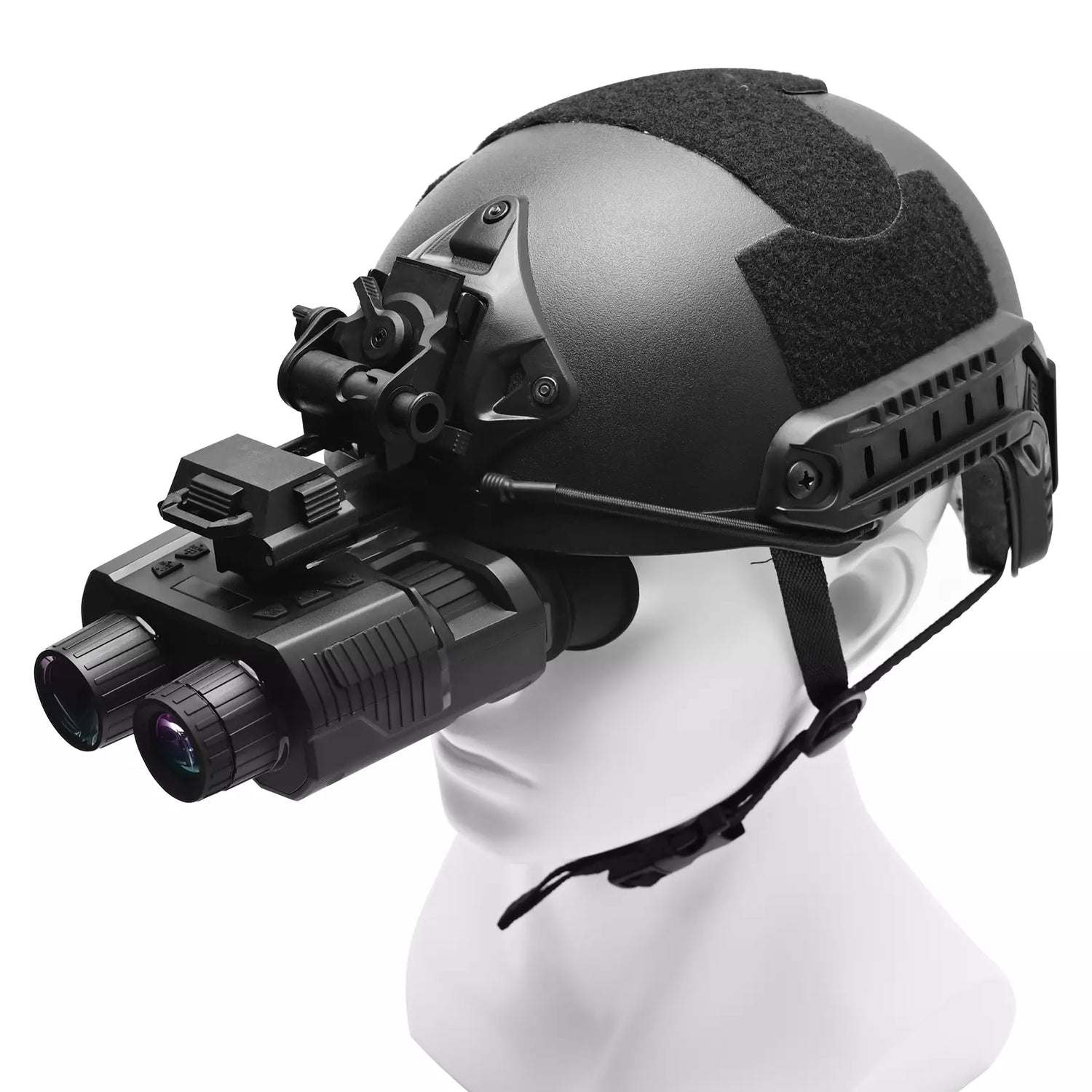 binock night vision goggles binoculars on a helmet with the white background