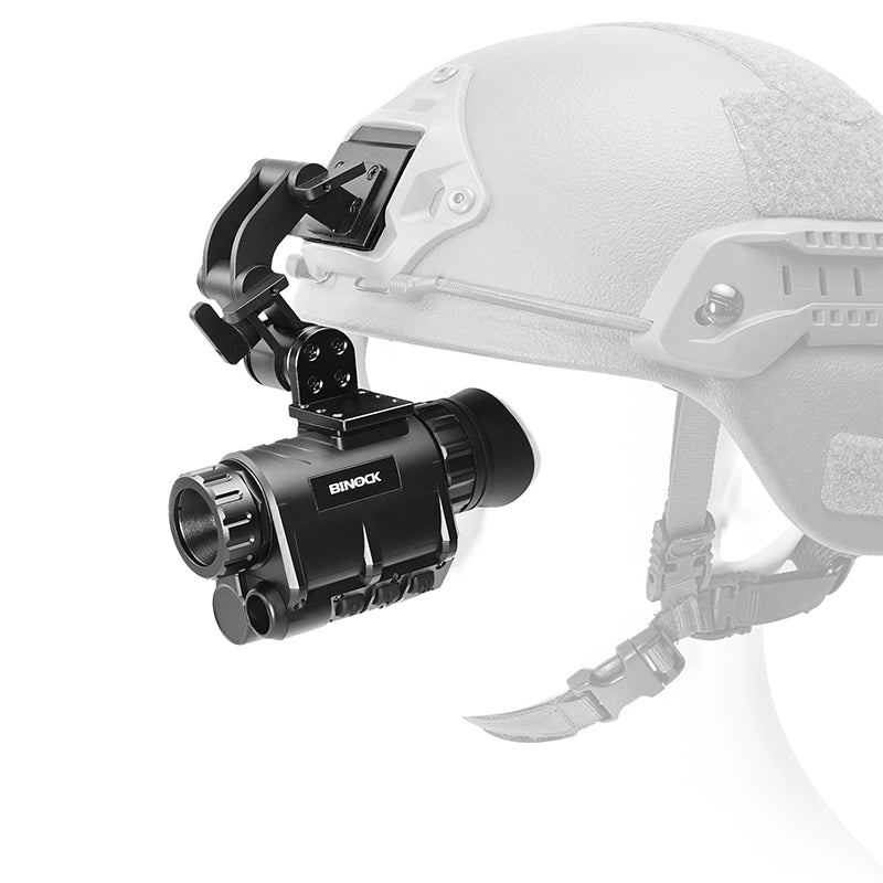 Tactical helmet with a night vision device on a white background BINOCK NVG30 the best night vision goggles camera